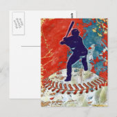 Grunge Style Baseball-ontwerp Briefkaart (Voorkant / Achterkant)