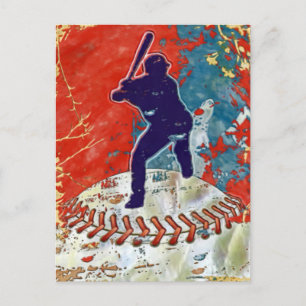 Grunge Style Baseball-ontwerp Briefkaart