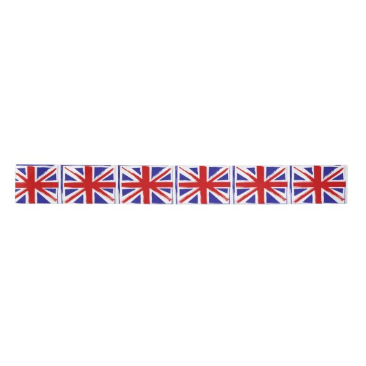 Grunge Style Britse Union Jack Flag Satijnen Lint (Voorkant)