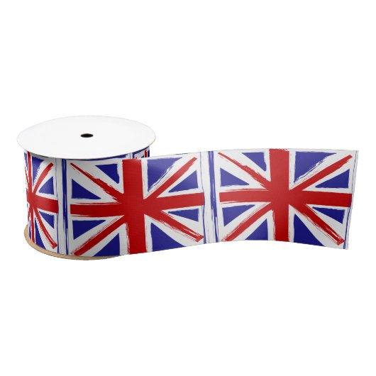 Grunge Style Britse Union Jack Flag Satijnen Lint (Spoel)