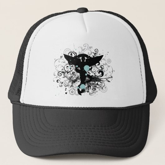 Grunge Style Chiropractic Trucker Hat Pet (Voorkant)
