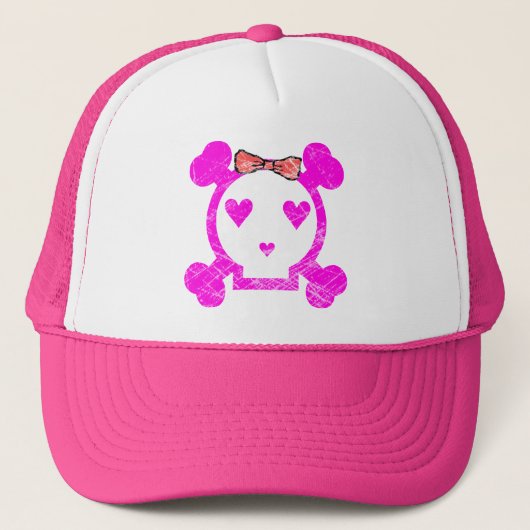 GRUNGE STYLE EMO GIRL SKULL TRUCKER PET (Voorkant)