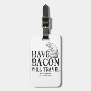 Grunge Style heeft Bacon op reis Bagagelabel