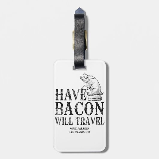 Grunge Style heeft Bacon op reis Bagagelabel (Achterkant verticaal)