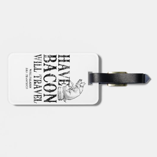 Grunge Style heeft Bacon op reis Bagagelabel (Achterkant horizontaal)