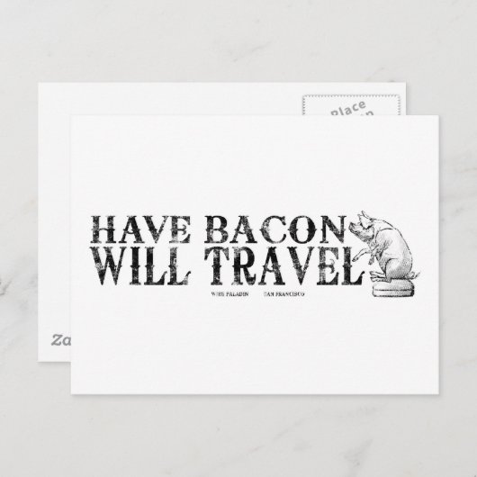 Grunge Style heeft Bacon op reis Briefkaart (Voorkant / Achterkant)
