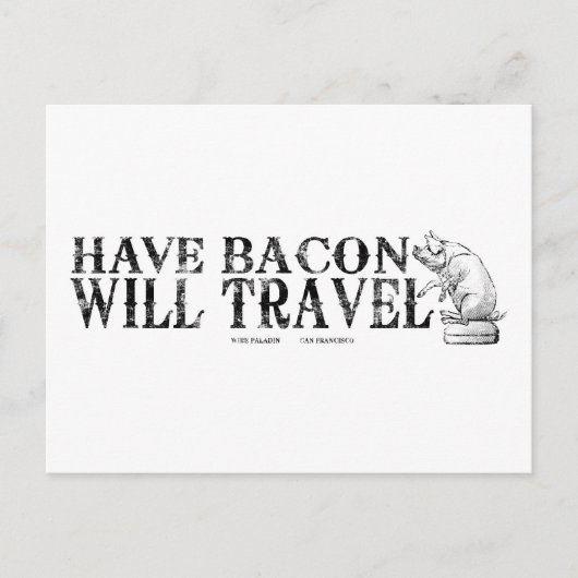 Grunge Style heeft Bacon op reis Briefkaart (Voorkant)