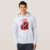 Grunge Style I Love My Girlfriend Heart Design Hoodie (Voorkant volledig)