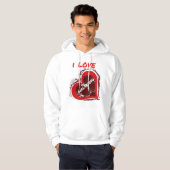 Grunge Style I Love My Girlfriend Heart Design Hoodie (Voorkant volledig)