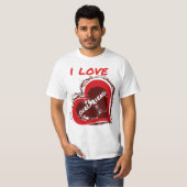 Grunge Style I Love My Girlfriend Heart Design T-shirt (Voorkant volledig)