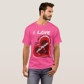 Grunge Style I Love My Girlfriend Heart Design T-shirt (Voorkant volledig)