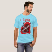 Grunge Style I Love My Girlfriend Heart Design T-shirt (Voorkant volledig)