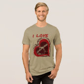 Grunge Style I Love My Girlfriend Heart Design Tri-Blend Shirt (Voorkant volledig)