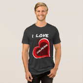 Grunge Style I Love My Girlfriend Heart Design Tri-Blend Shirt (Voorkant volledig)