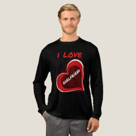 Grunge Style I Love My Girlfriend Heart Design Tri-Blend Shirt