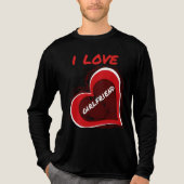 Grunge Style I Love My Girlfriend Heart Design Tri-Blend Shirt (Voorkant volledig)
