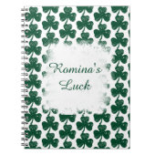 Grunge-Style Irish Clover gepersonaliseerd Notitieboek (Voorkant)