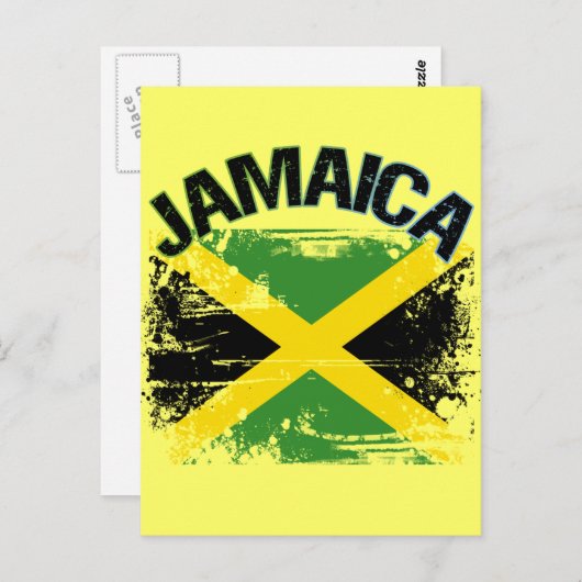 Grunge Style Jamaica Flag Design Briefkaart (Voorkant / Achterkant)