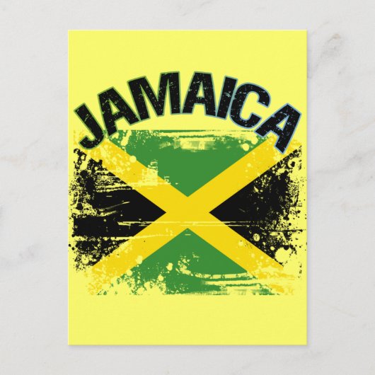 Grunge Style Jamaica Flag Design Briefkaart (Voorkant)