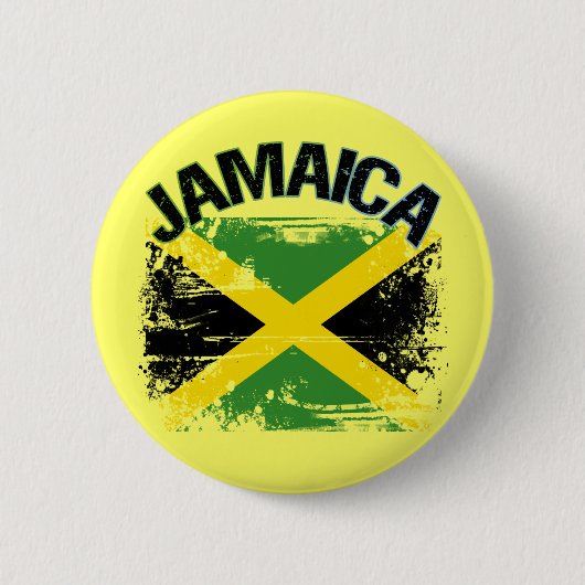 Grunge Style Jamaica Flag Design Ronde Button 5,7 Cm (Voorkant)