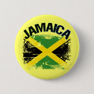 Grunge Style Jamaica Flag Design Ronde Button 5,7 Cm