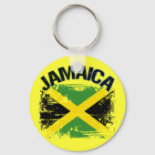 Grunge Style Jamaica Flag Design Sleutelhanger (Voorkant)