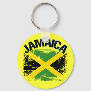 Grunge Style Jamaica Flag Design Sleutelhanger