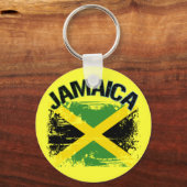 Grunge Style Jamaica Flag Design Sleutelhanger (Voorkant)