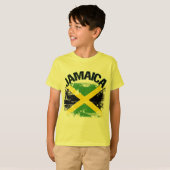 Grunge Style Jamaica Flag Design T-shirt (Voorkant volledig)
