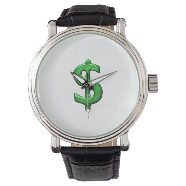 Grunge Style Money Sign Symbol Illustratie Horloge (Voorkant)