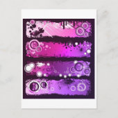 Grunge Style Music Banner 3 Briefkaart (Voorkant)