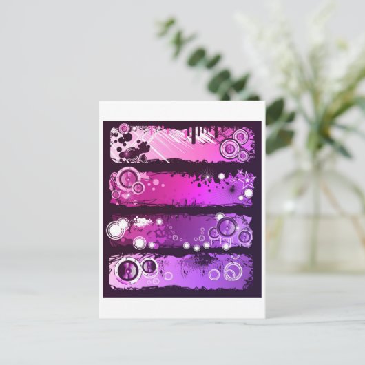 Grunge Style Music Banner 3 Briefkaart (Staand voorkant)