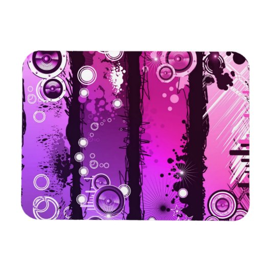 Grunge Style Music Banner 3 Magneet (Horizontaal)