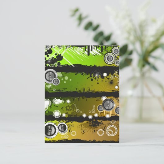 Grunge Style Music Banner Briefkaart (Staand voorkant)