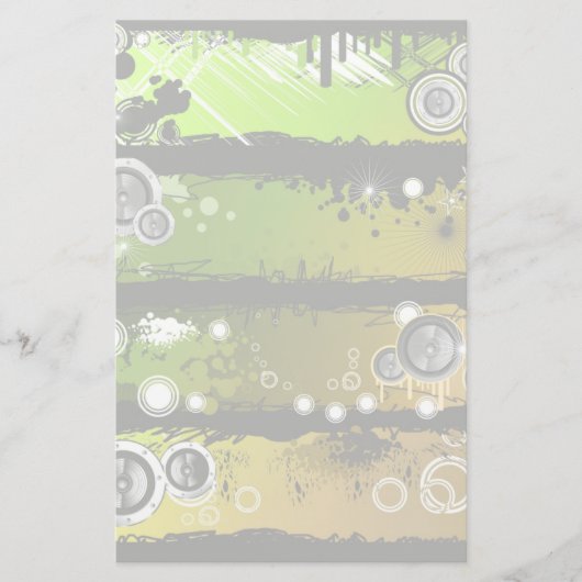 Grunge Style Music Banner Briefpapier (Voorkant)