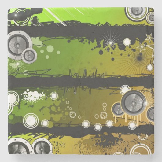 Grunge Style Music Banner Stenen Onderzetter (Voorkant)