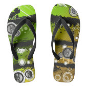 Grunge Style Music Banner Teenslippers (Voetbed)