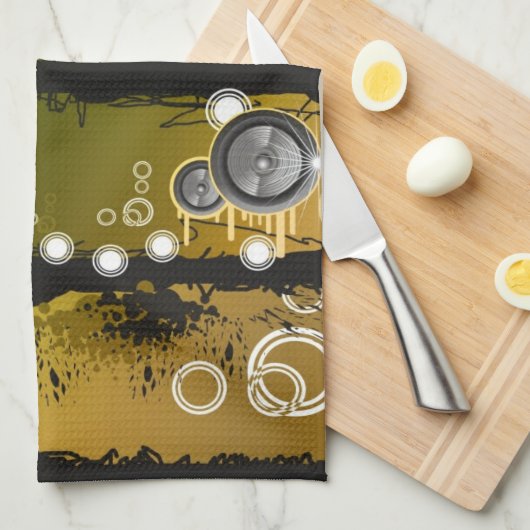 Grunge Style Music Banner Theedoek (Quarter Fold)