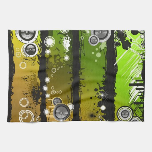 Grunge Style Music Banner Theedoek (Horizontaal)