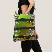 Grunge Style Music Banner Tote Bag (Dichtbij)