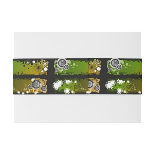 Grunge Style Music Banner Uitnodigingen Wikkel (Achterkant Voorbeeld)