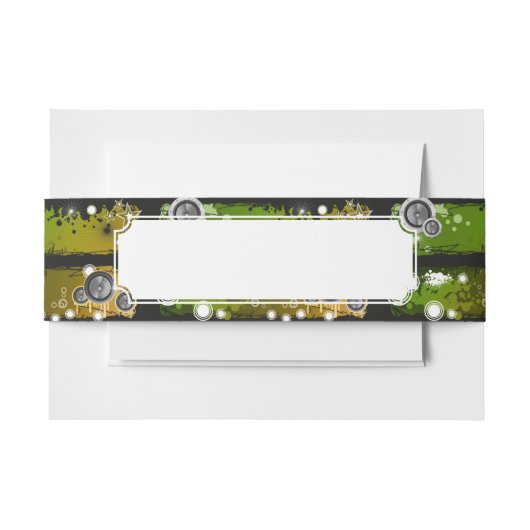 Grunge Style Music Banner Uitnodigingen Wikkel (Voorkant Voorbeeld)