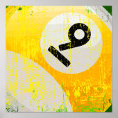 Grunge Style Number 9 Billiards Ball Poster (Voorkant)