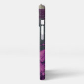 Grunge Style Papierachtig Deep Paarse Anemone Flow iPhone Hoesje (Linkerkant)