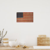 Grunge Style  Patriottische Amerikaanse vlag Poster (Keuken)