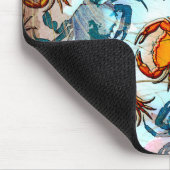 Grunge Style Red en Blue Crabs Collage Muismat (Hoek)