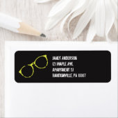 Grunge Style Retro Glasses Black & Lime Green Etiket (Insitu)