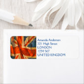 Grunge Style Union Jack British Flag Illustration Etiket (Insitu)