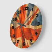 Grunge Style Union Jack British Flag Illustration Grote Klok (Hoek)