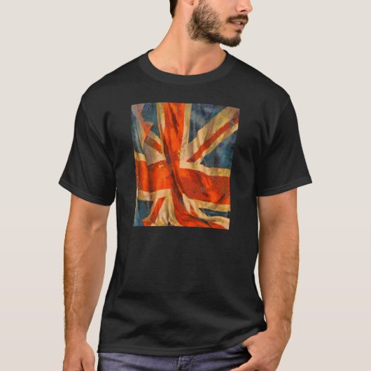 Grunge Style Union Jack British Flag Illustration T-shirt (Voorkant)